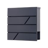 Skrzynka na listy PALAWAN z galwanizowanej stali z gazetnikiem, antracyt