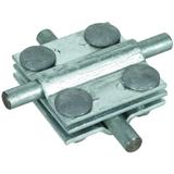 Zacisk krzyżowy St/tZn, drut 8-10/8-10 mm, drut 8-10/płask. 30 mm-płask 30/30 mm z przekładką