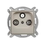 ICON Mechanizm gniazda abonenckiego RTV-SAT przelotowego 10dB taupe