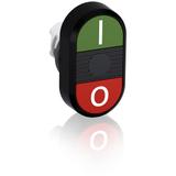 Przycisk podwójny niepodświetlany I-0 czarne pole MPD2-11B