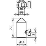 Grot do drutu miedzianego fi 7-10 mm, dł. 29 mm, Ms/gAl Cu