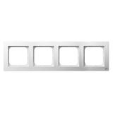 AS ANTYBAKTERYJNY Ramka poczwórna produkt zawiera szkło fosforanowo-srebrowe - kolor biały