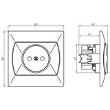 AKCENT Gniazdo pojedyncze z przesłonami torów prądowych - kolor biały
