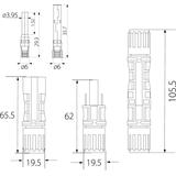 Złącze solarne MC4 ZS 1500V 4-6mm2 kompletne (męskie-żeńskie) OPATÓWEK