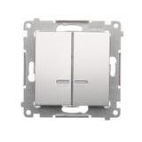 Simon 54 Łącznik świecznikowy z podświetleniem LED i do wersji IP44 16A 250V zaciski śrubowe srebrny mat *Posiada wkładkę DU1W DW5ABL.01/43 KONTAKT