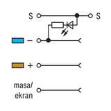 4-przewodowa złączka do czujników z LED szara