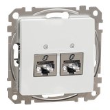 Sedna Design & Elements, gniazdo komputerowe 2xRJ45 kat.5e STP, białe