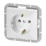 Gniazdo pojedyncze podtynkowe 2P+Z Schuko Pearl, 16A, 250V, PT-17P, biały
