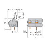 listwa zaciskowa do pł. drukowanych 2-bieg. szara raster 10/10,16 mm