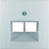 BERKER B.Kwadrat/B.7 Płytka czołowa do gniazda przyłączeniowego UAE podwójna komp./tel. aluminium 14