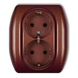 TREND Gniazdo podwójne z uziemieniem SCHUKO 2x(2P+Z) (przesłony torów prądowych) brązowy metalik