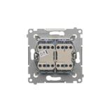 Simon 54 Łącznik krzyżowy podwójny z podświetleniem bez piktogramu 10A 250V szybkozłączka srebrny mat DW7/2L.01/X/43 KONTAKT