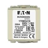 FUSE 250A 690V 1*BN/50 AR UC Wkładka szybka 250A AC 690V rozmiar 1 45x59x51 mm aR I 170M3416 EATON