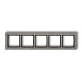 DECO Ramka uniwersalna pięciokrotna - beton (ramka: ciemnoszary; spód: czarny)