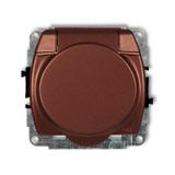TREND Mechanizm gniazda bryzgoszczelnego z uziemieniem 2P+Z (klapka brązowy metalik, przesłony torów