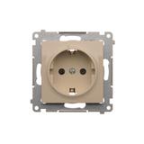 Simon 54 Gniazdo Schuko z przesłonami 16A z. śrub. kremowy