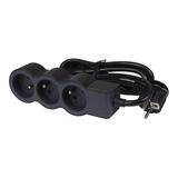 PRZEDŁUŻACZ STANDARD 3X2P+Z, Z PRZEWODEM 1.5 METRA 3X1.0 MM2 - CZARNY/GRAFITOWY, Legrand