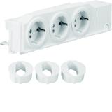 Gniazdo SCHUKO 3-krotne 230V VDI szyna TS/płyta montażowa VZ00AS HAGER