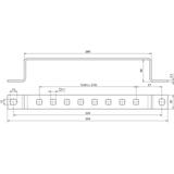 Szyna uziemiająca z otworami 11x11 mm na 8 zacisków, stal nierdzewna NIRO