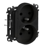 VALENA LIFE -  GNIAZDO 2P+Z  Z PRZESŁONĄ DO RAMEK WIELOKROTNYCH CZARNE 16 A –250 V~