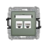 ICON Mechanizm gniazda komputerowego podwójnego 2xRJ45, kat. 6A, 8-stykowy szałwiowy