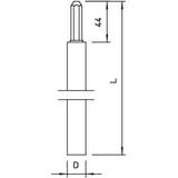 219/25, UZIOMY SZPILKOWE 1,5M DŁ.25MM