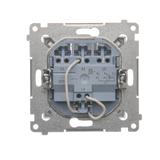Simon 54 Przycisk potrójny z podświetleniem LED 10A szybkozłączka srebrny mat