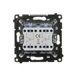 Simon 55 Przycisk roletowy zwierny podwójny trójpozycyjny 1-0-2 szybkozłączka Aluminium mat TZP2.01/143 KONTAKT