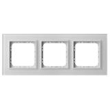 SONATA Ramka potrójna - kolor białe szkło szron