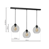 Milagro lampa wisząca Sofia Clear 3xE27 czarna MLP6579