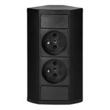 Gniazdo meblowe narożne z bolcem czarne kuchnia OR-GM-9005/B