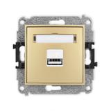 ICON Ładowarka USB pojedyncza USB A, 10W max., 5V, 2A złoty 29ICUSB-3 KARLIK