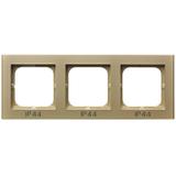 SONATA Ramka potrójna do łączników IP-44 - kolor szampański złoty