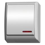 FALA Łącznik jednobiegunowy z podświetleniem pomarańczowym - kolor biały