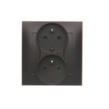 Simon 54 Gniazdo z/u podwójne z funkcją niezm. faz16A z. śrub. monoblok brąz mat