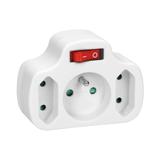 Rozgałęźnik 1x2P+Z 2x2P/II z włącznikiem biały OR-AE-13191 ORNO