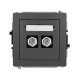 DECO Mechanizm gniazda antenowego podwójnego typu F (SAT) niklowany grafitowy mat