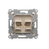Simon 54 Gniazdo głośnikowe pojedyncze . Przekrój przewodów dla wyjścia do 6 mm2 kremowy DGL2.01/41 KONTAKT