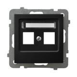 AS Obudowa gniazda podwójnego typu Keystone prosta - kolor czarny metalik