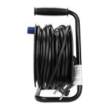 Przedłużacz bębnowy MINI, 4 gniazda 2P+Z (Schuko), metalowy stojak, polwinit H05VV-F 3x1.5mm2 - 15m OR-AE-13171(GS)/15M ORNO