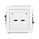 DECO Mechanizm gniazda podwójnego 2xUSB C-C biały