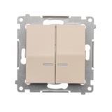 Simon 54 Łącznik świecznikowy z podświetleniem LED i do wersji IP44 16A 250V zaciski śrubowe kremowy *Posiada wkładkę DU1W DW5ABL.01/41 KONTAKT