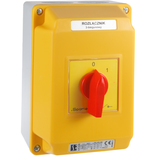 Łącznik Krzywkowy 15A, Rozłącznik 0-1 (3 - biegunowy),  w obudowie OB4 z czołem zamykanym