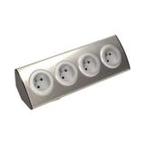 Gniazdo meblowe kuchenne 4x2P+Z, montaż na rzepy, INOX OR-AE-1340 ORNO