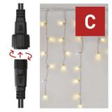 Lampki choinkowe łączone Standard sople 100LED 2,5 m ciepła biel+ciepła biel miga IP44 timer D1CN01 EMOS