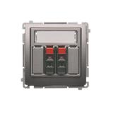 Simon Basic Gniazdo głośnikowe 2-krotne z polem opisowym . Przekrój przew.dla wejścia i wyjścia 25 mm2. Mocowanie na łapki i wkręty stal inox BMGL3.01/21 KONTAKT