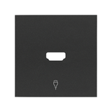 Simon 100 Pokrywa gniazdo HDMI pojedynczego czarny mat