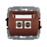 TREND Mechanizm gniazda antenowego podwójnego typu F (SAT) niklowany brązowy metalik