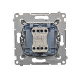 Simon 54 Łącznik krzyżowy z podświetleniem LED 10A 250V szybkozłączka srebrny mat DW7L.01/43 KONTAKT