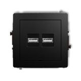 DECO Ładowarka USB podwójna 2xUSB A, 15,5W max., 5V, 3.1A, bez pola opisowego czarny mat 12DCUSBBO-6 KARLIK